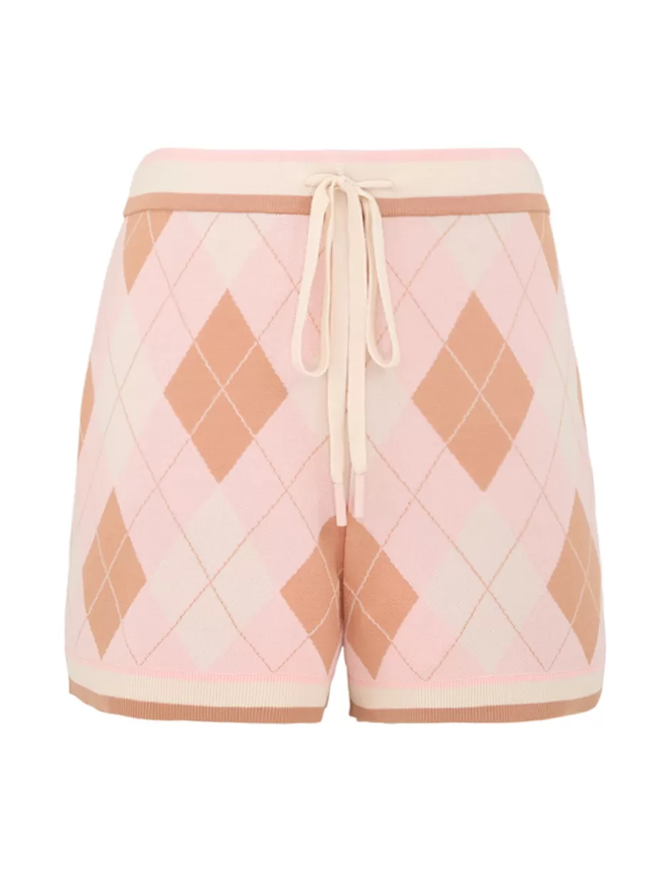 ZIMMERMANN Clothing | Shorts & Pants<Acacia Argyle Knit Short Pink Argyle