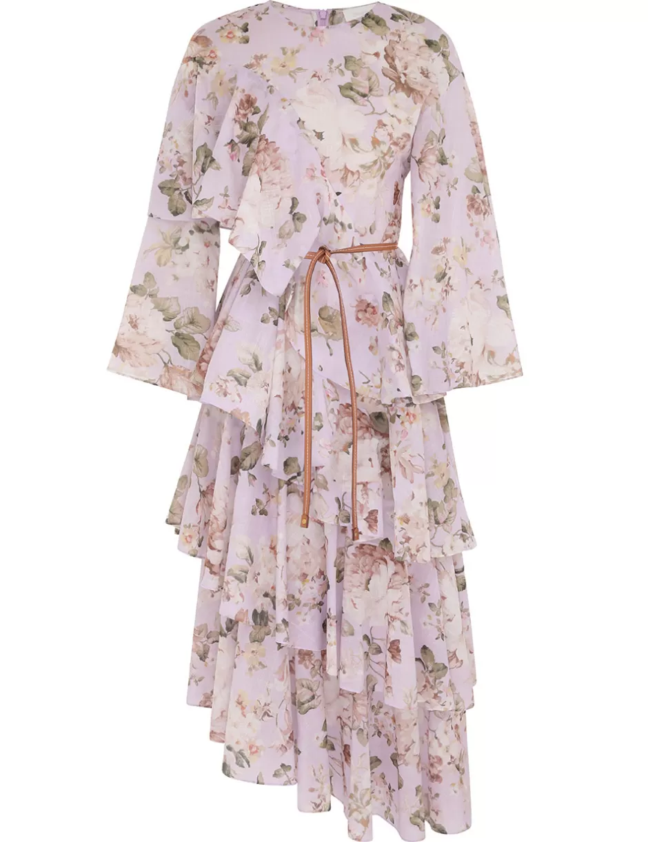 ZIMMERMANN Clothing | Dresses & Coverups<Acacia Asymmetric Midi Dress Lilac Floral