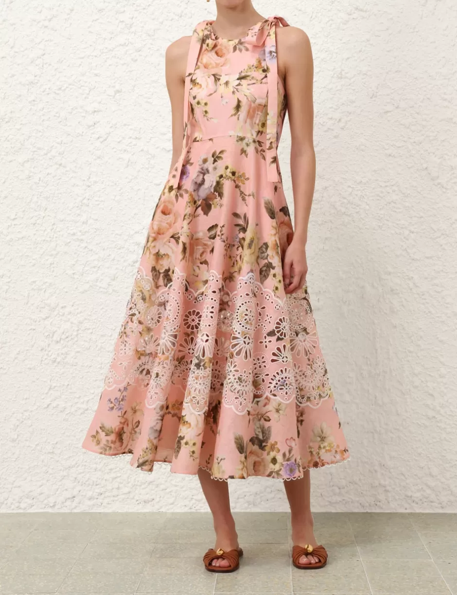 ZIMMERMANN Clothing | Dresses & Coverups<Acacia Broderie Midi Dress Pink Floral