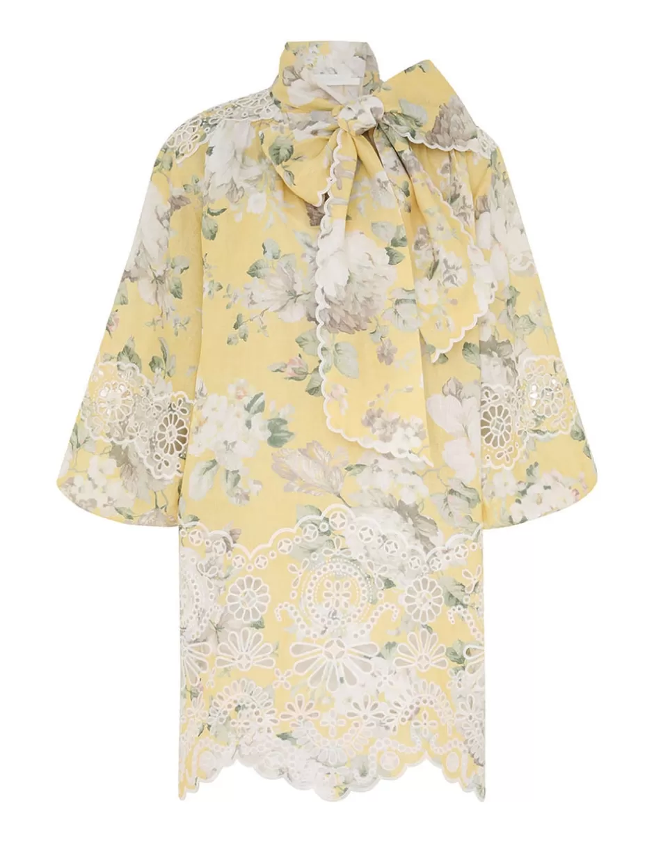 ZIMMERMANN Clothing | Dresses & Coverups<Acacia Broderie Tie Mini Dress Yellow Floral