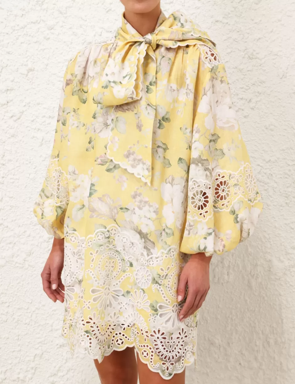 ZIMMERMANN Clothing | Dresses & Coverups<Acacia Broderie Tie Mini Dress Yellow Floral