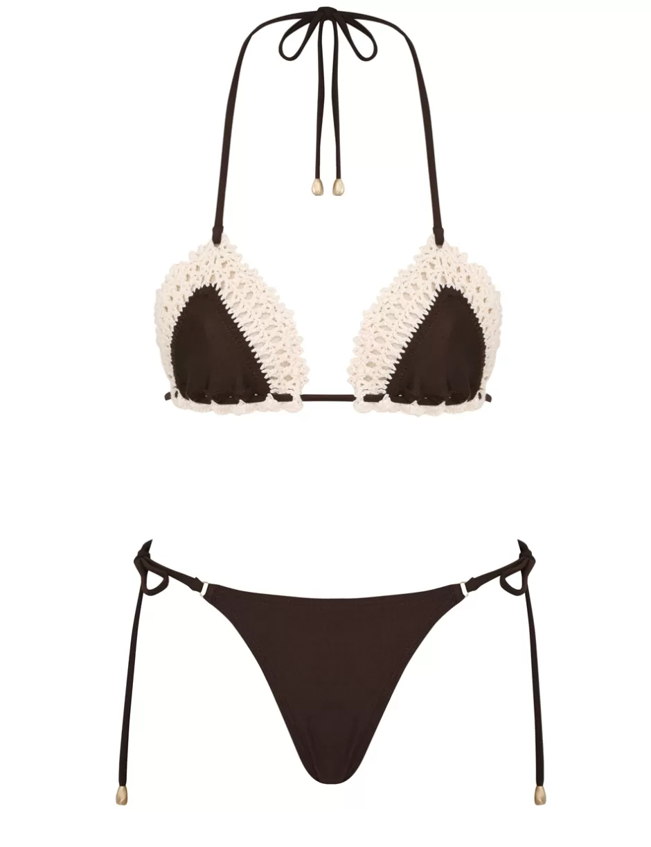 ZIMMERMANN Bikinis<Acacia Crochet Tri Bikini Chocolate