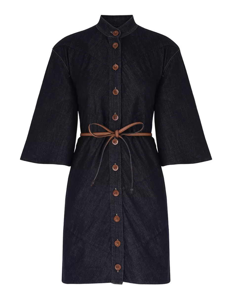 ZIMMERMANN Clothing | Dresses & Coverups<Acacia Denim Mini Shirt Dress Midnight