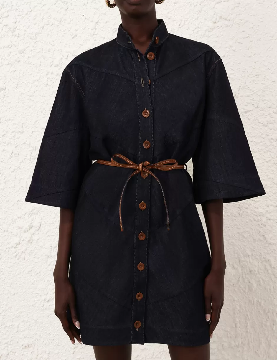 ZIMMERMANN Clothing | Dresses & Coverups<Acacia Denim Mini Shirt Dress Midnight