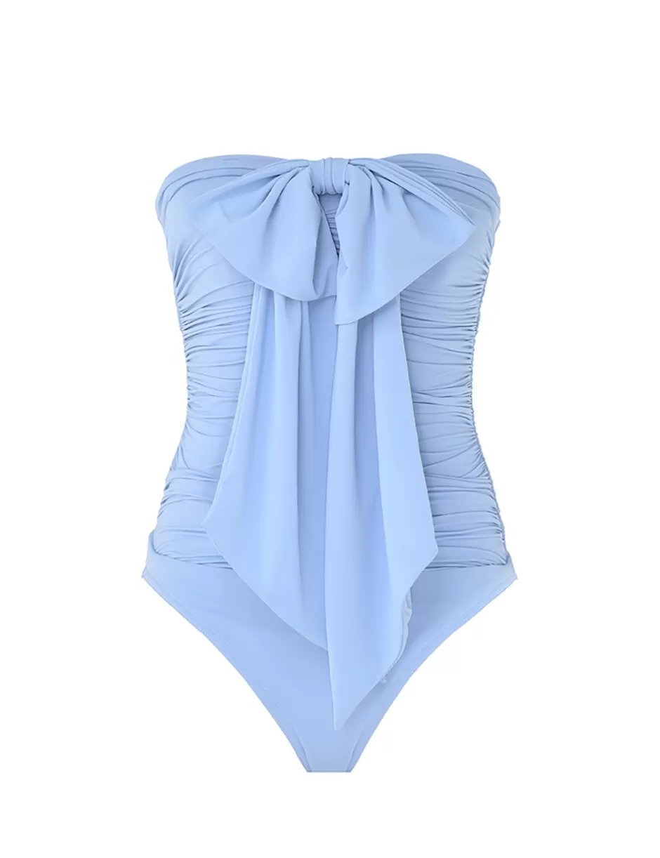 ZIMMERMANN One Pieces<Acacia Drape Bow 1PC Pale Blue