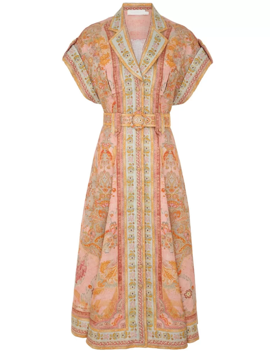 ZIMMERMANN Clothing | Dresses & Coverups<Acacia Midi Shirt Dress Pink Multi