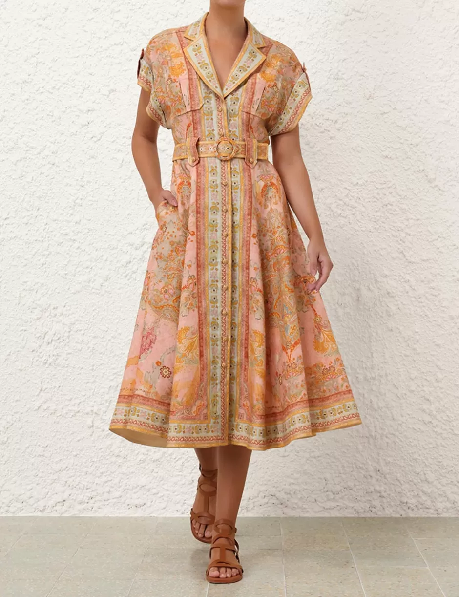 ZIMMERMANN Clothing | Dresses & Coverups<Acacia Midi Shirt Dress Pink Multi