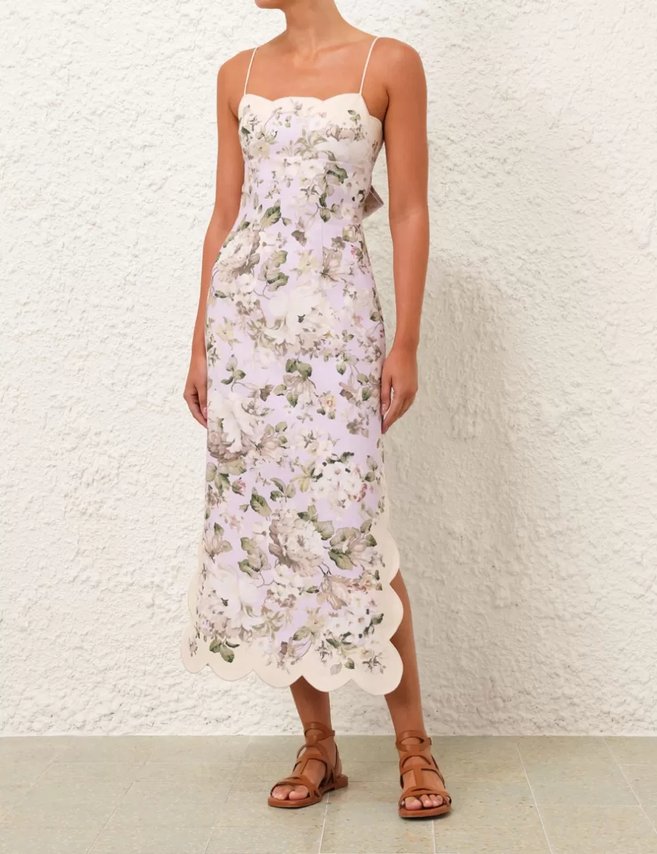 ZIMMERMANN Clothing | Dresses & Coverups<Acacia Scallop Midi Dress Lilac Floral