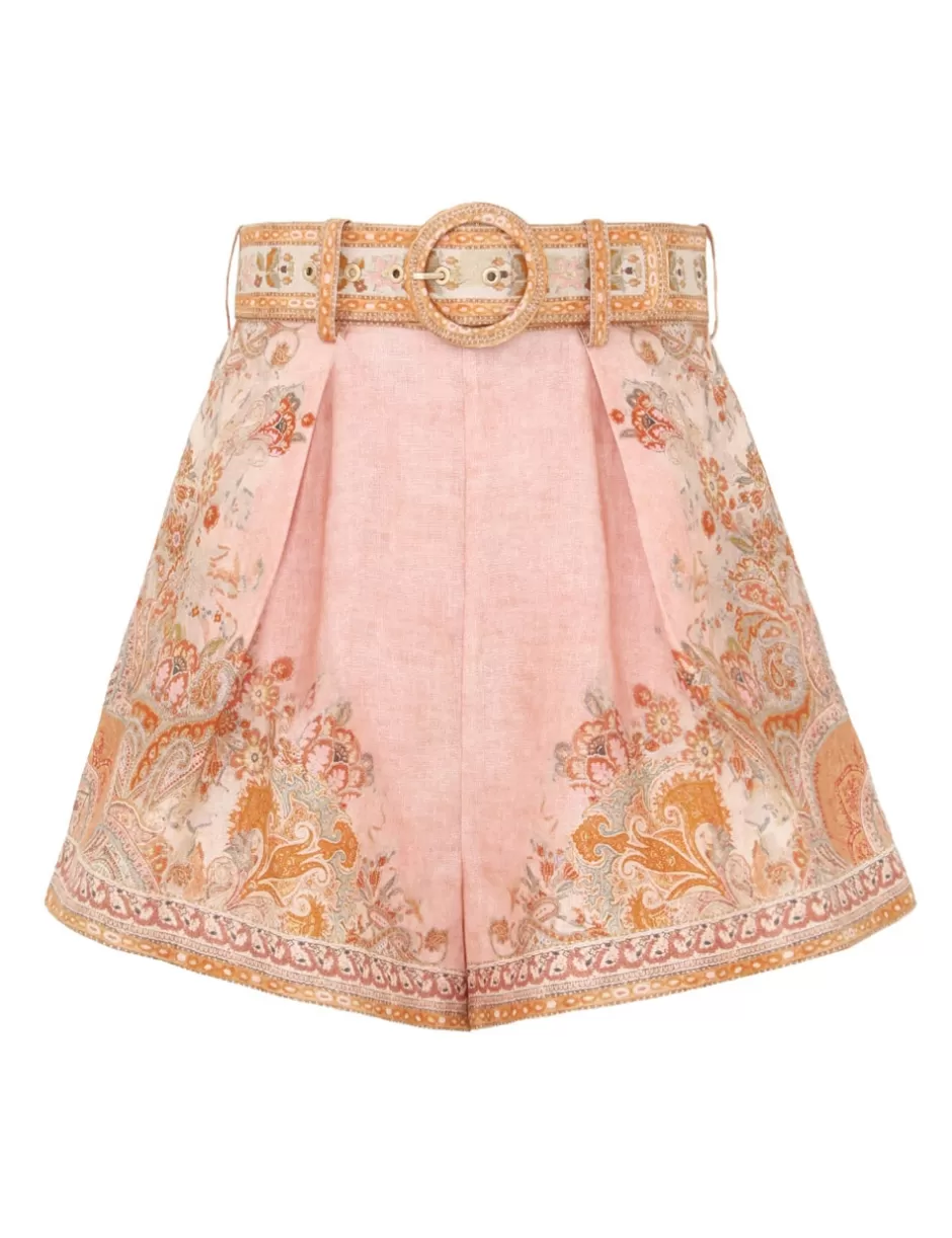 ZIMMERMANN Clothing | Shorts & Pants<Acacia Tuck Short Cream Pink Multi