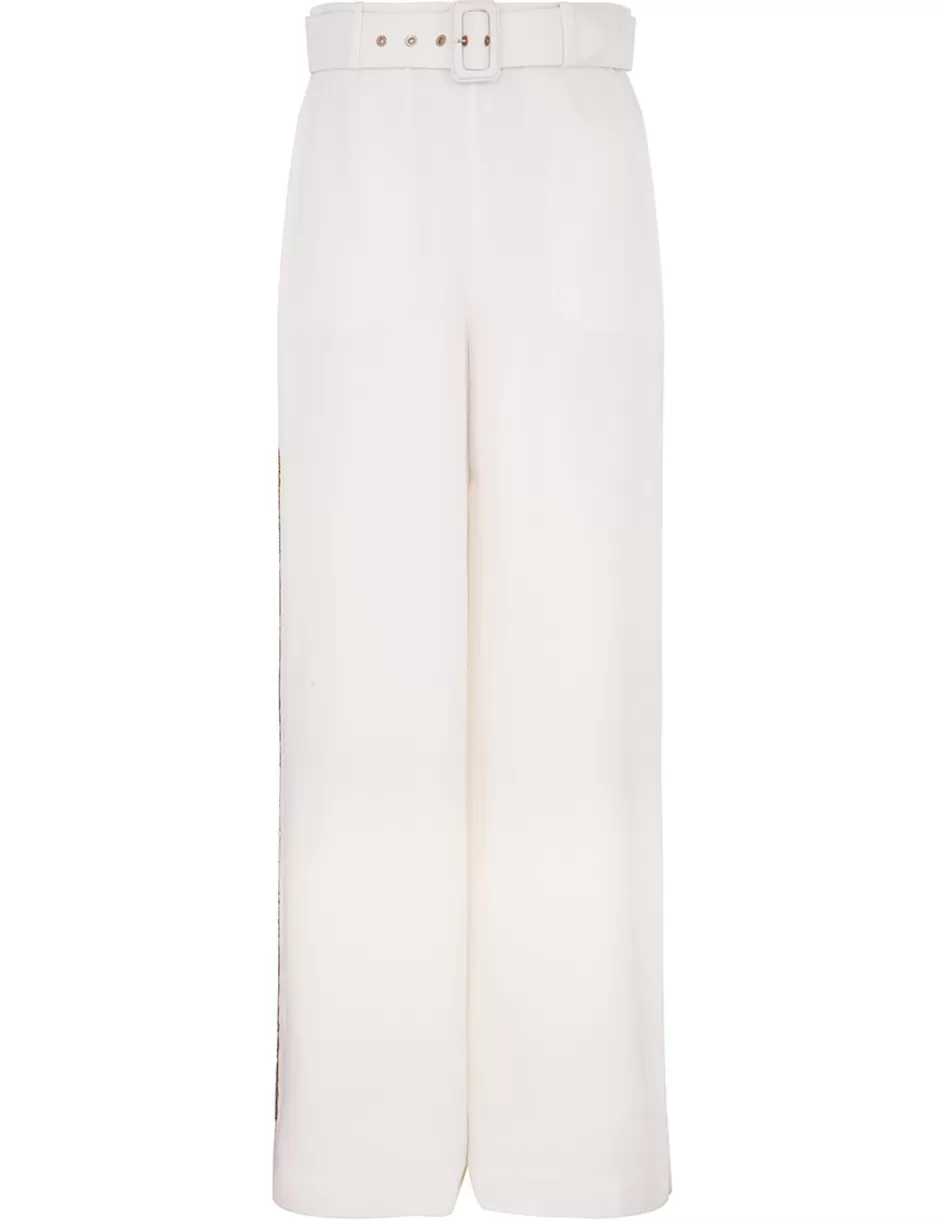 ZIMMERMANN Clothing | Shorts & Pants<Belted Chain Pant Cream