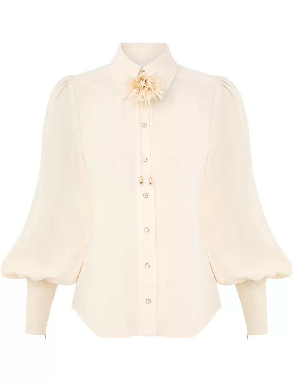 ZIMMERMANN Clothing | Tops<Blouson Shirt Cream