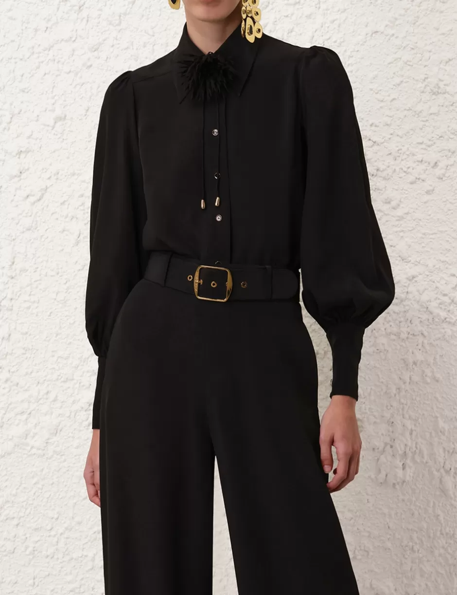 ZIMMERMANN Clothing | Tops<Blouson Shirt Black