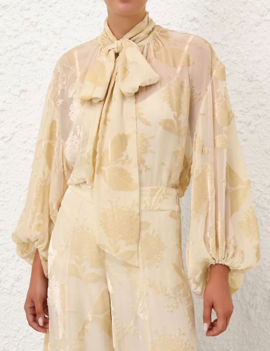 ZIMMERMANN Clothing | Tops<Burnout Blouse Cream