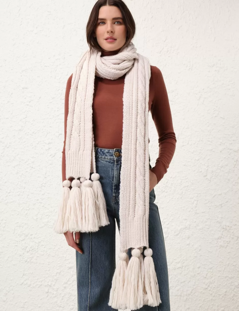 ZIMMERMANN Accessories | Scarves<Cable Knit Scarf Cream