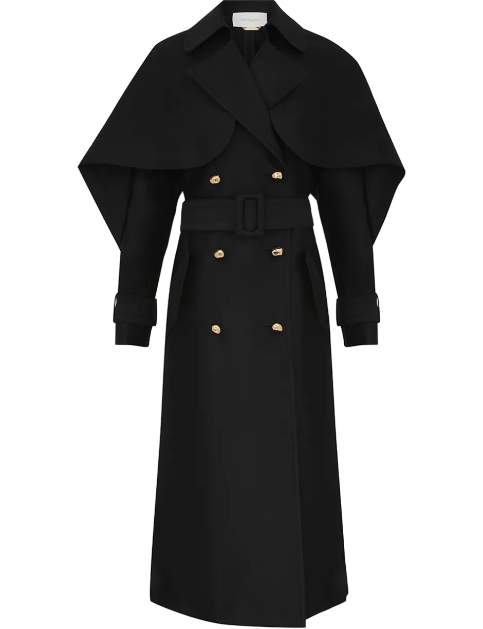 ZIMMERMANN Clothing | Jackets & Coats<Cape Trench Coat Black