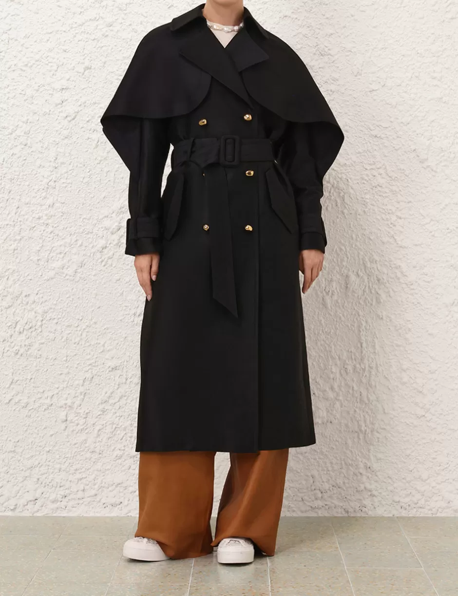 ZIMMERMANN Clothing | Jackets & Coats<Cape Trench Coat Black