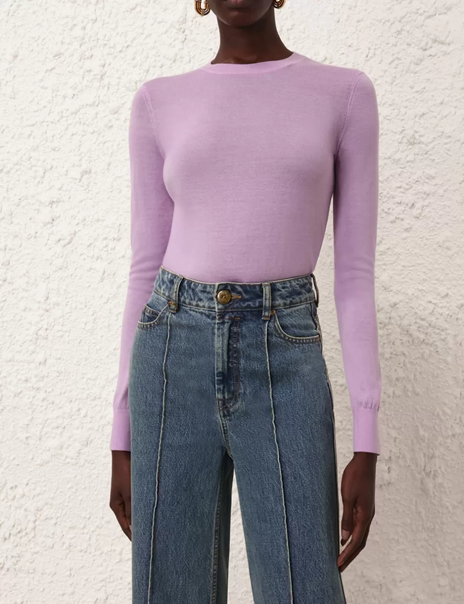 ZIMMERMANN Clothing<Classic Crew Neck Sweater Lilac