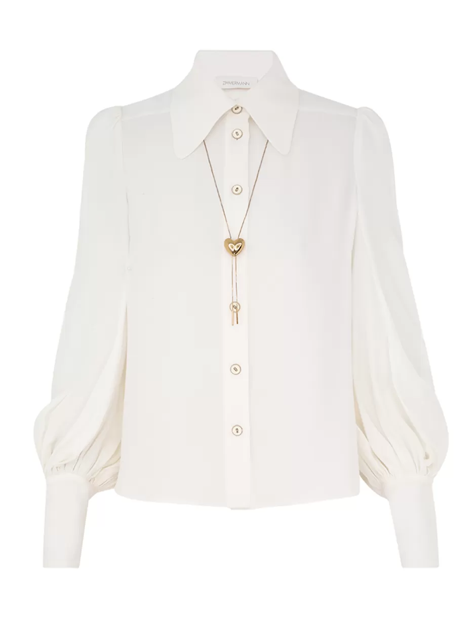 ZIMMERMANN Clothing | Tops<Collared Blouse Cream