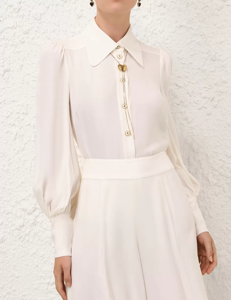 ZIMMERMANN Clothing | Tops<Collared Blouse Cream