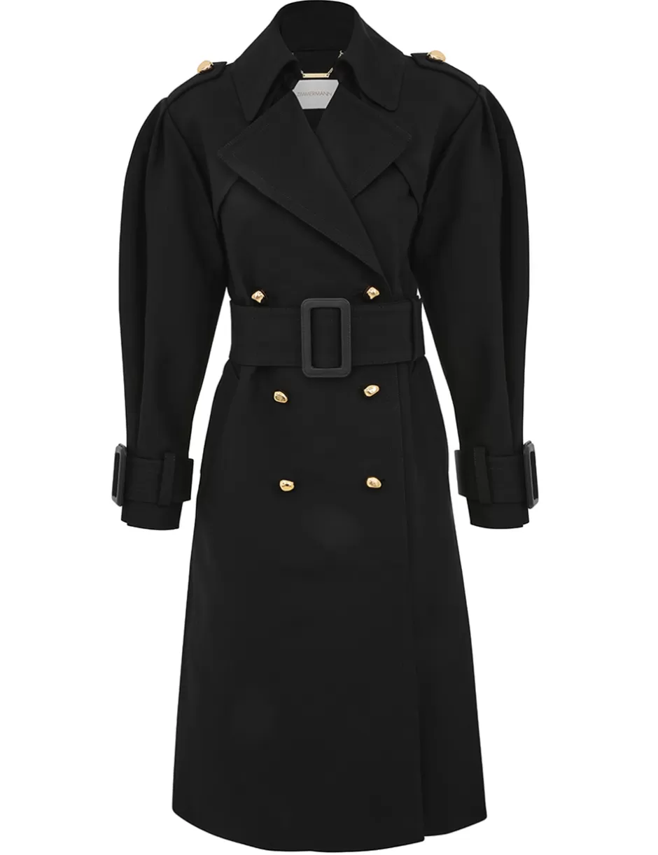 ZIMMERMANN Clothing | Jackets & Coats<Crush Barrel Trench Coat Black