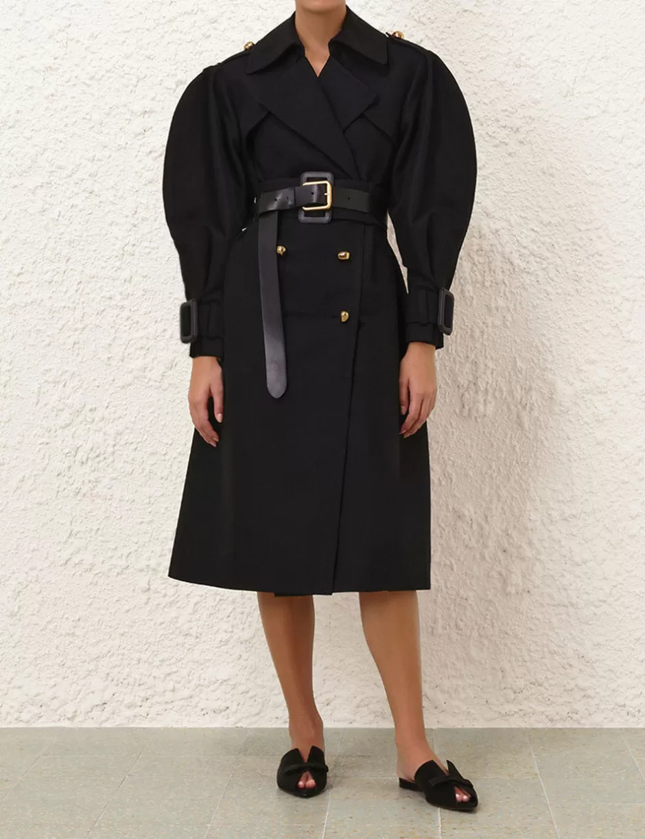 ZIMMERMANN Clothing | Jackets & Coats<Crush Barrel Trench Coat Black