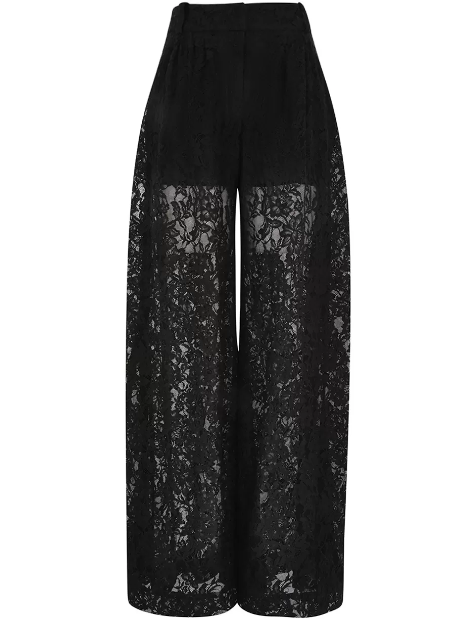 ZIMMERMANN Clothing | Shorts & Pants<Crush Belted Lace Pant Black