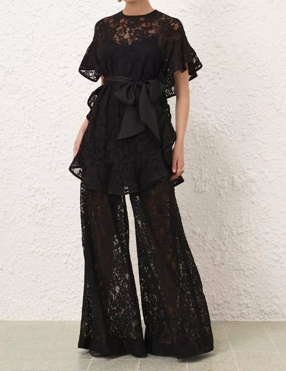 ZIMMERMANN Clothing | Shorts & Pants<Crush Belted Lace Pant Black