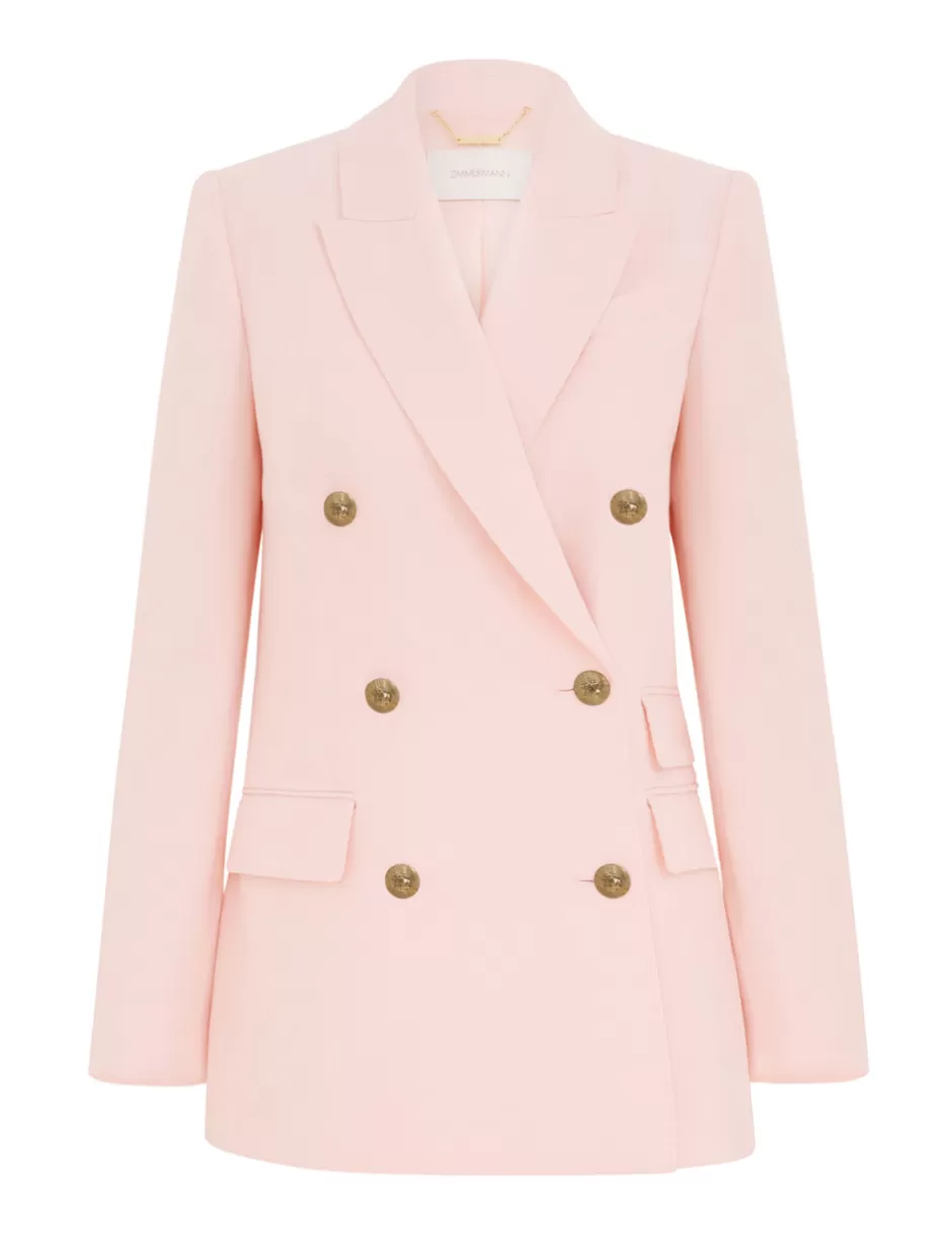 ZIMMERMANN Clothing | Jackets & Coats<Crush Double Breasted Jacket Pink