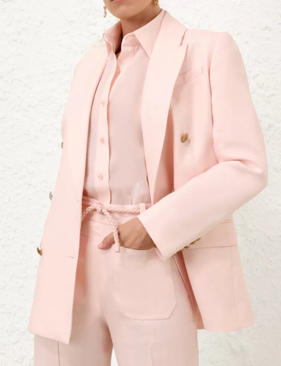 ZIMMERMANN Clothing | Jackets & Coats<Crush Double Breasted Jacket Pink