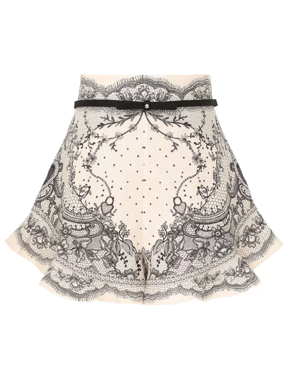 ZIMMERMANN Clothing | Shorts & Pants<Crush Flat Front Frill Short Ivory Locket