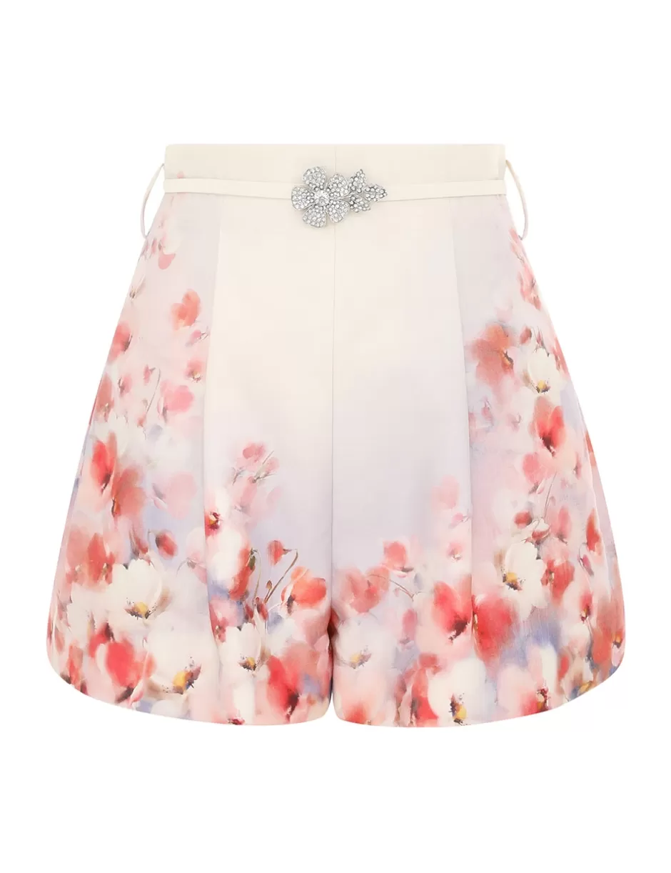 ZIMMERMANN Clothing | Shorts & Pants<Crush Flat Front Short Scarlet Floral