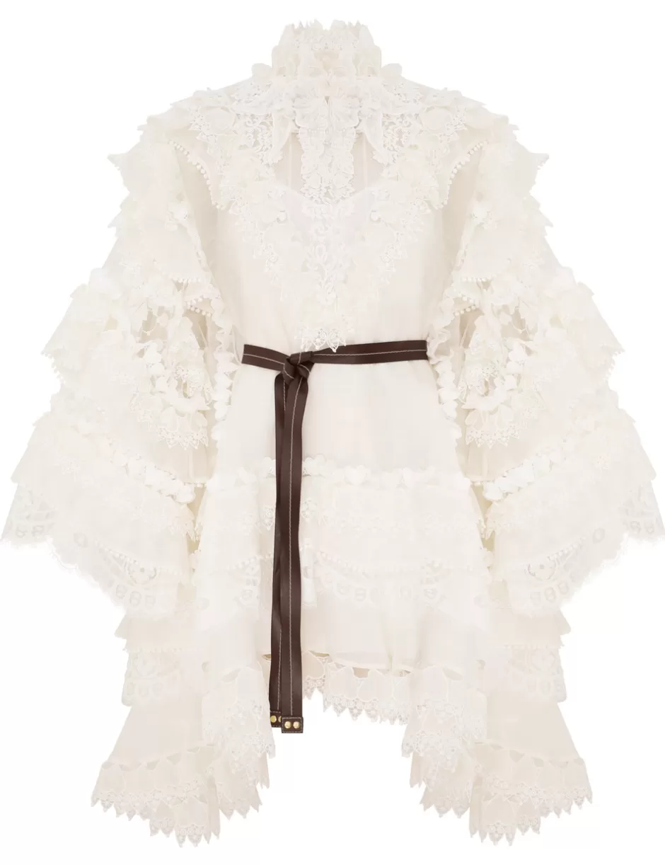 ZIMMERMANN Dresses | Evening<Crush Heart Trim Mini Dress Ivory