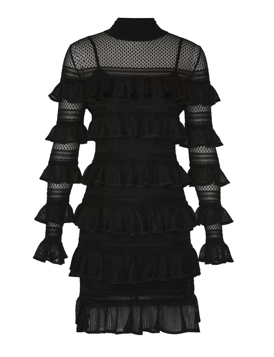 ZIMMERMANN Clothing | Dresses<Crush High Neck Frilled Mini Black