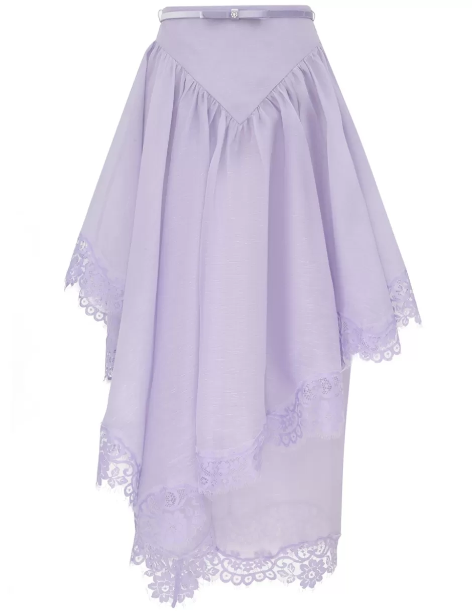 ZIMMERMANN Clothing | Skirts<Crush Lace Trim Skirt Jacaranda