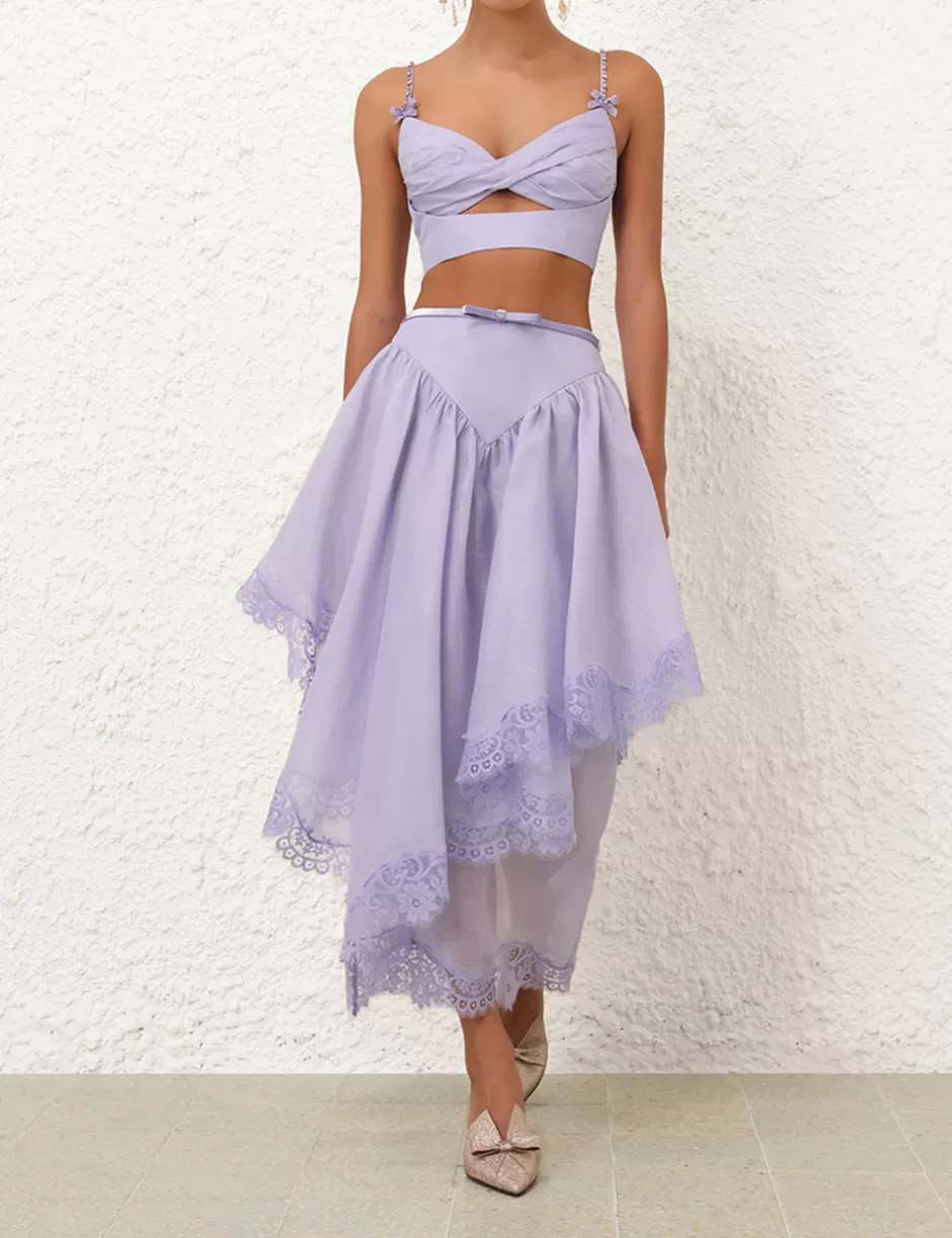 ZIMMERMANN Clothing | Skirts<Crush Lace Trim Skirt Jacaranda