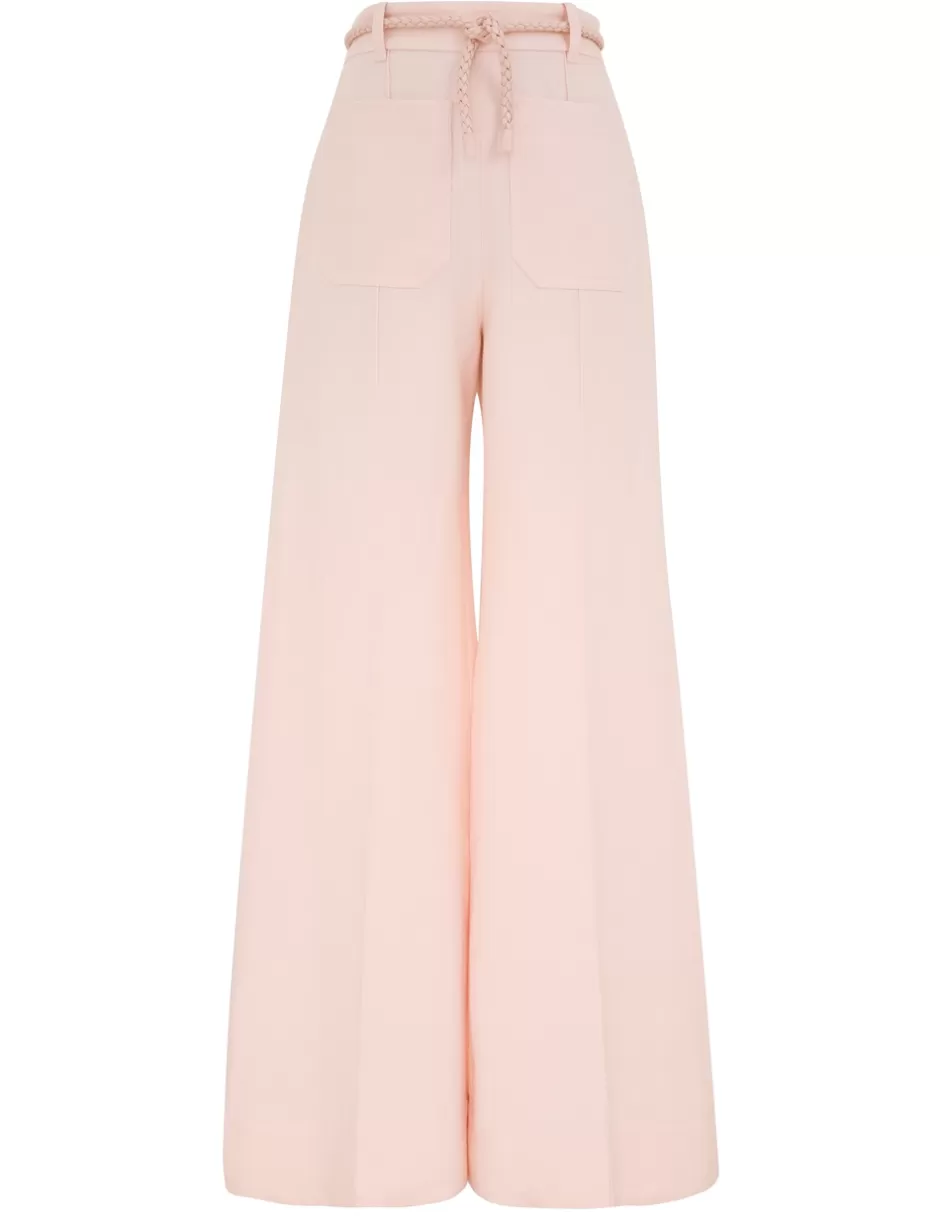 ZIMMERMANN Clothing | Shorts & Pants<Crush Linen Flare Pant Pink