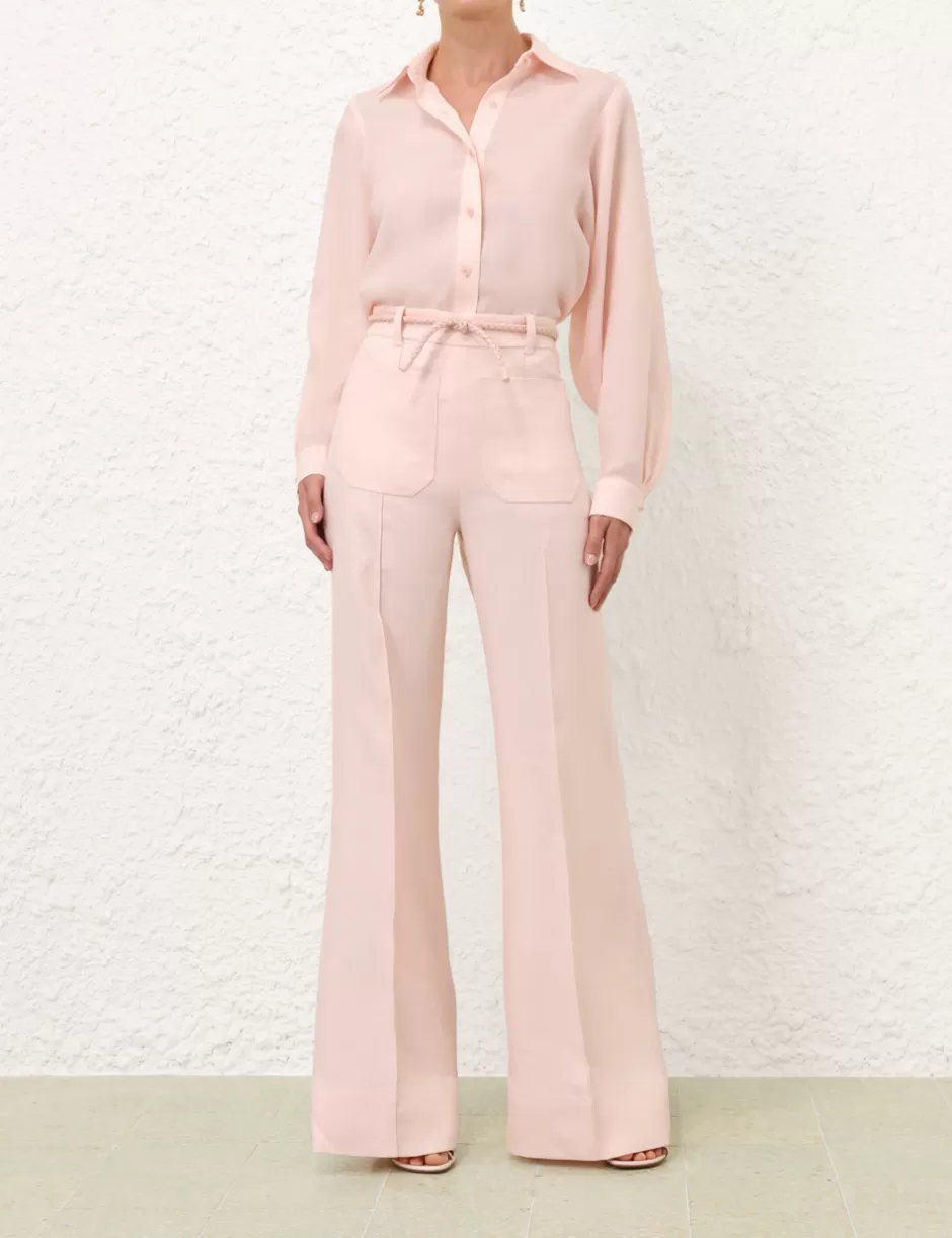 ZIMMERMANN Clothing | Shorts & Pants<Crush Linen Flare Pant Pink