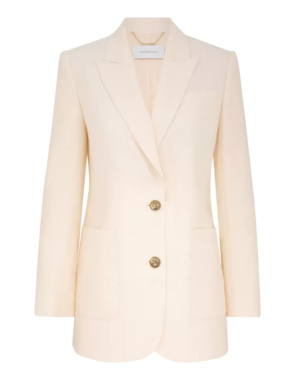 ZIMMERMANN Clothing | Jackets & Coats<Crush Linen Jacket Cream