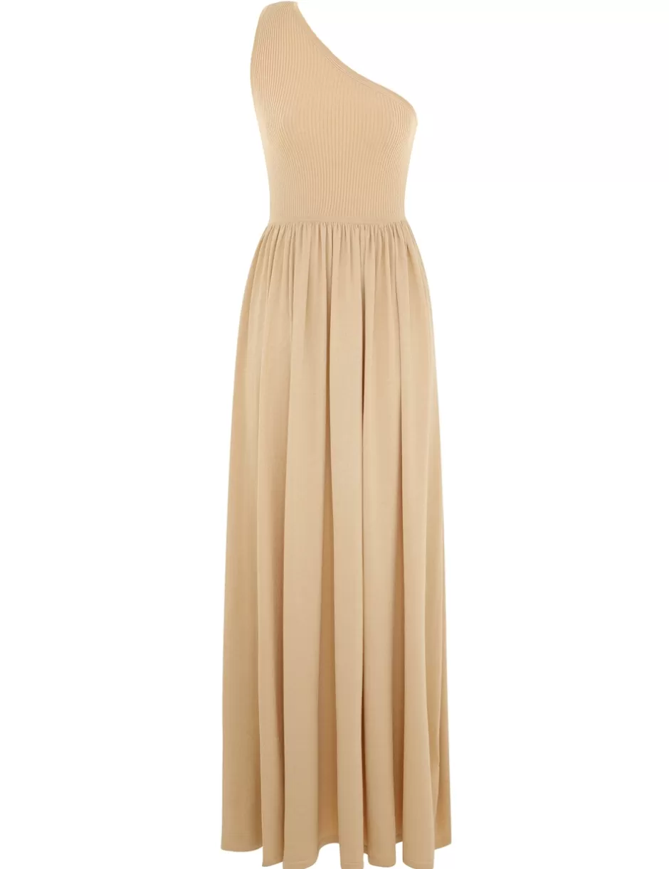 ZIMMERMANN Clothing | Dresses<Crush Metallic Asymmetric Maxi Gold