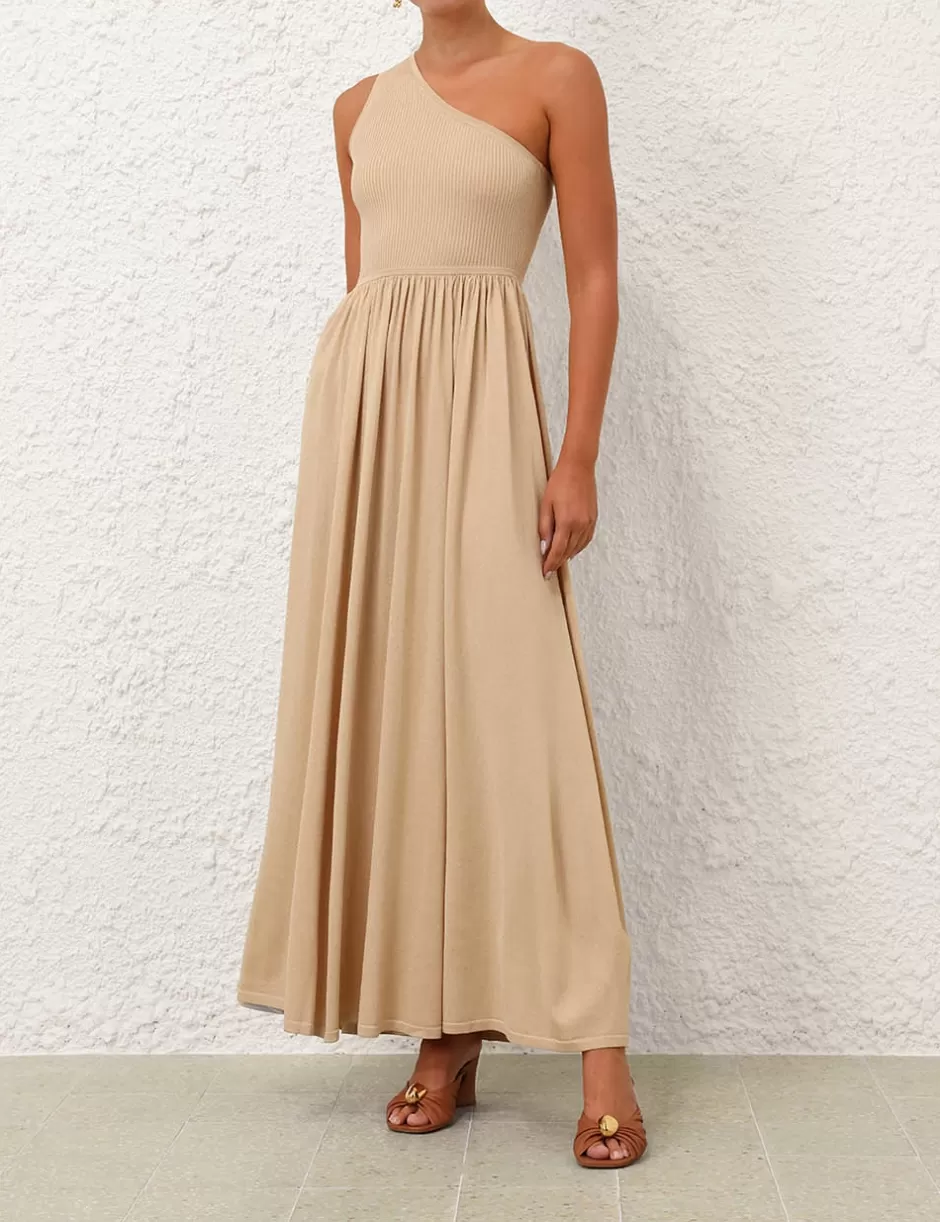 ZIMMERMANN Clothing | Dresses<Crush Metallic Asymmetric Maxi Gold