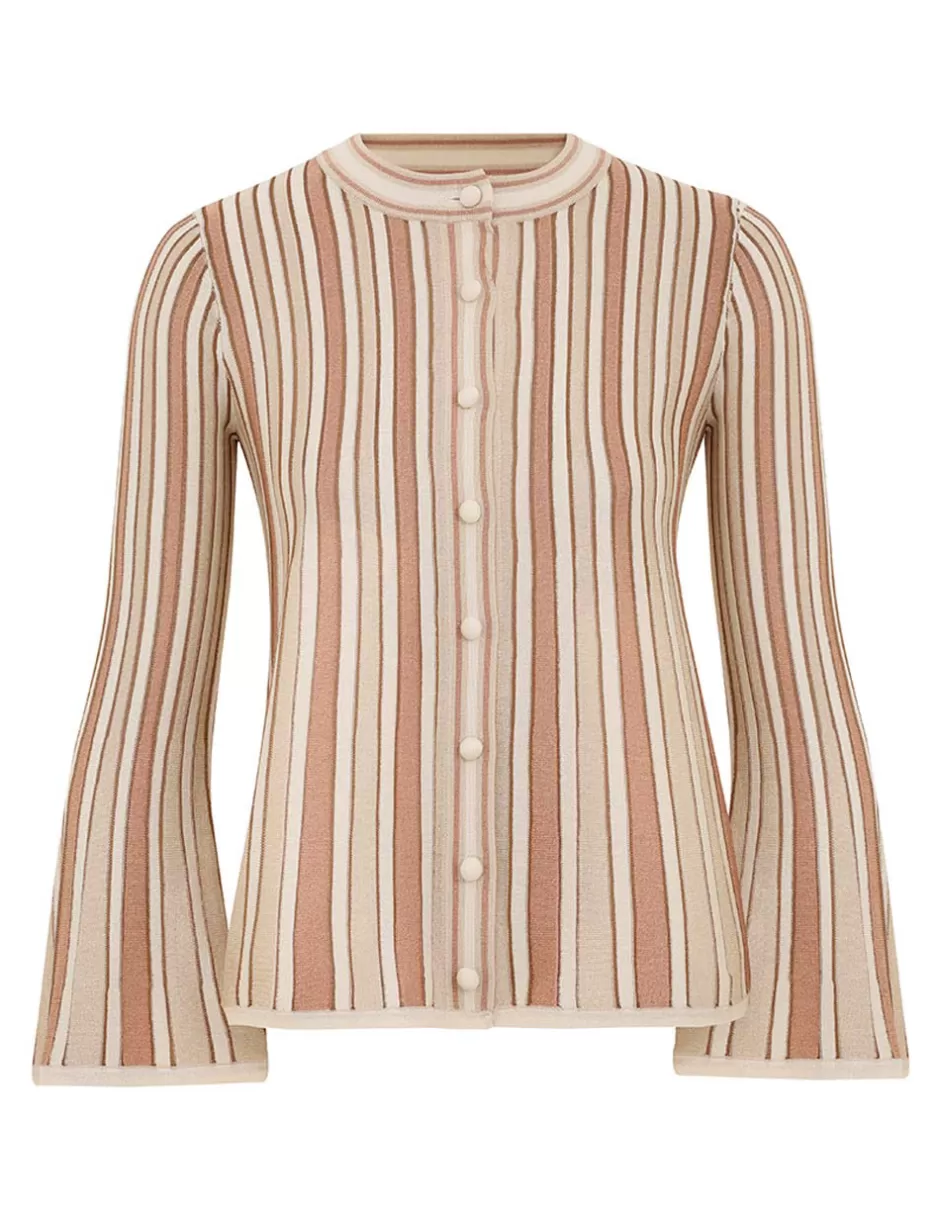 ZIMMERMANN Clothing | Tops<Crush Metallic Stripe Cardigan Multi