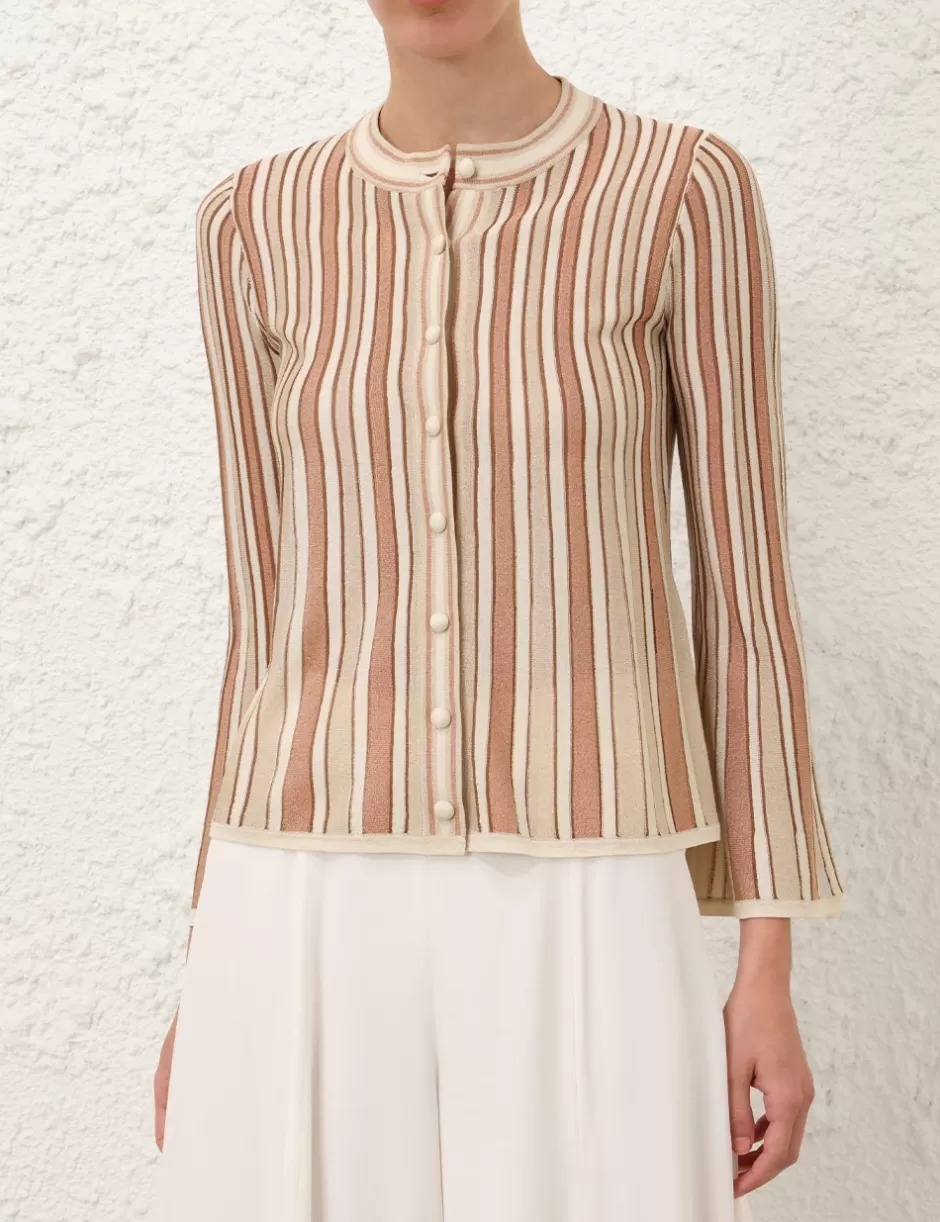 ZIMMERMANN Clothing | Tops<Crush Metallic Stripe Cardigan Multi