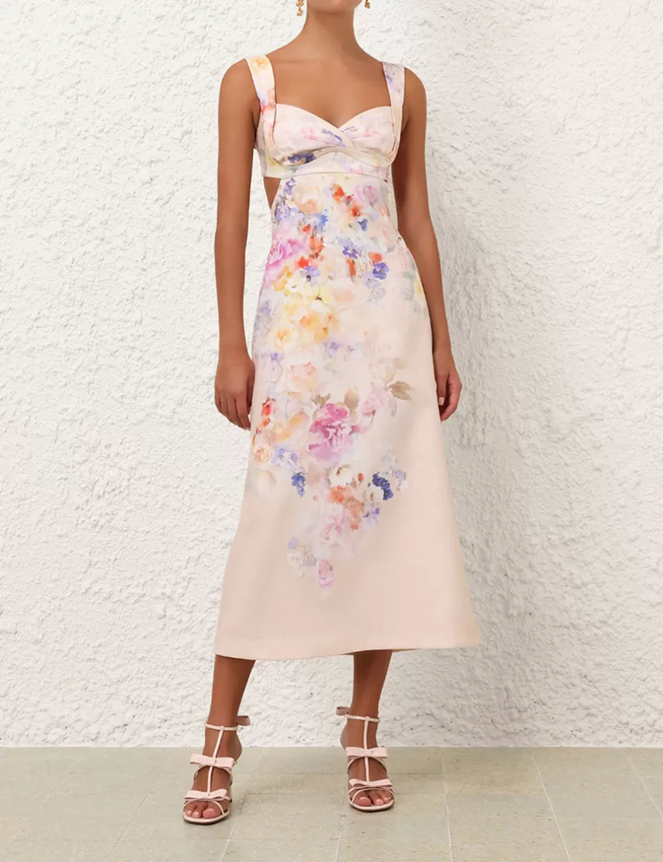 ZIMMERMANN Clothing | Dresses<Crush Midi Dress Multi Floral