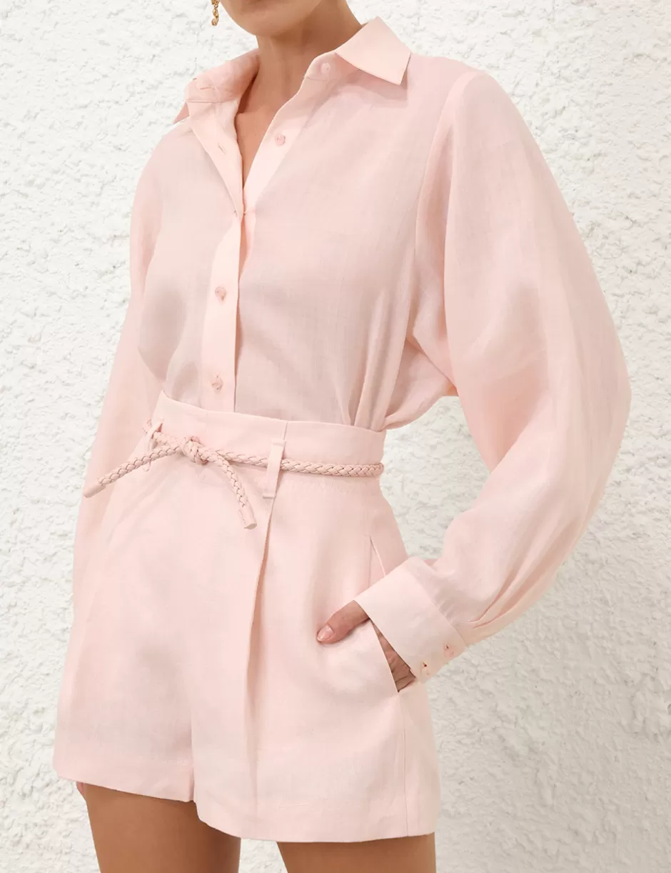 ZIMMERMANN Clothing | Tops<Crush Oversized Shirt Pink