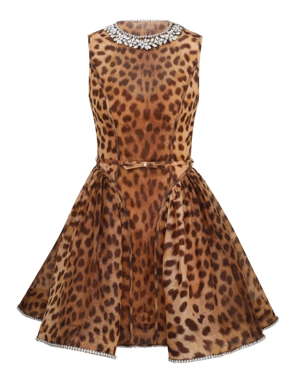 ZIMMERMANN Clothing | Dresses<Crush Panelled Mini Dress Leopard