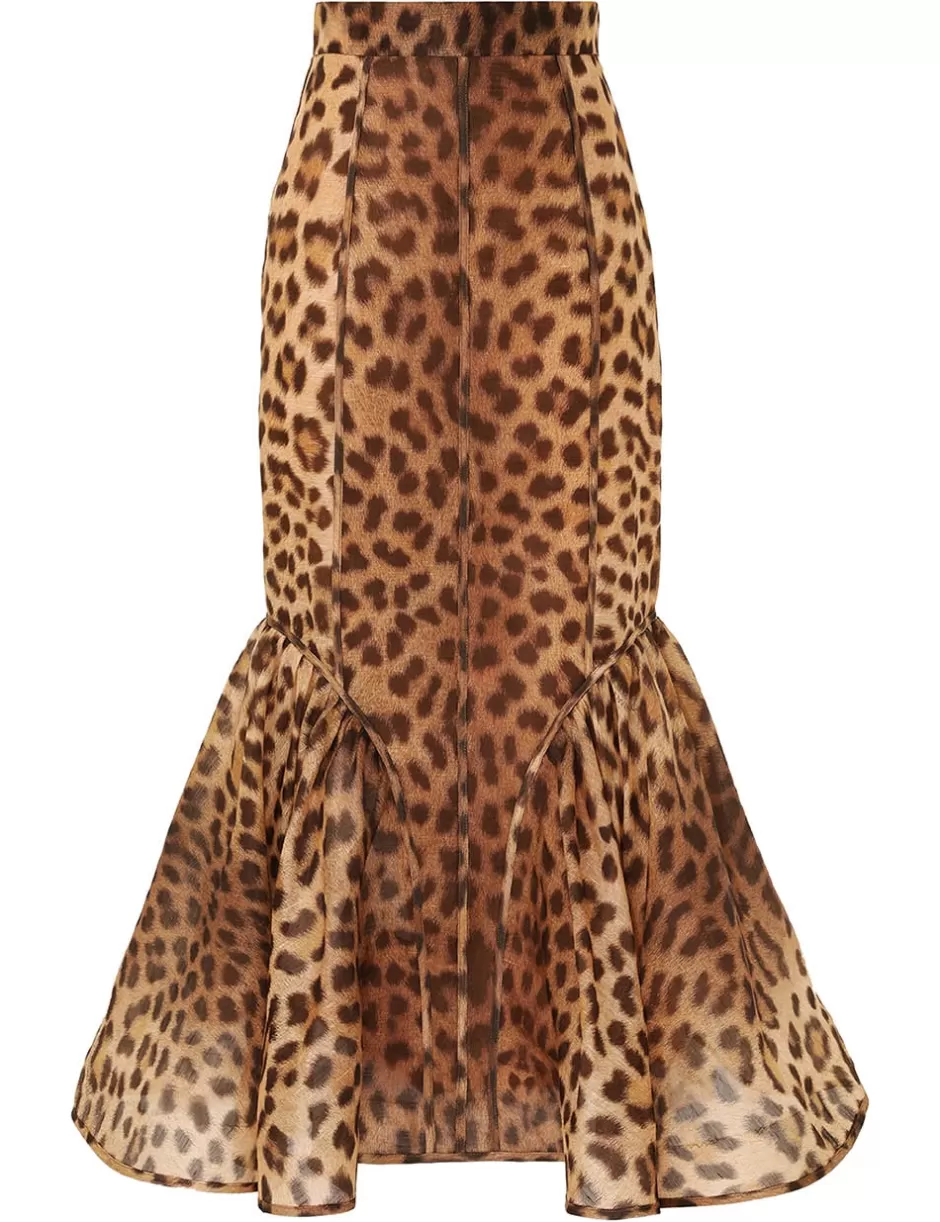 ZIMMERMANN Skirts | Clothing<Crush Panelled Pencil Skirt Leopard