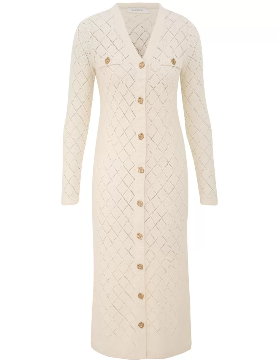 ZIMMERMANN Clothing | Dresses<Crush Pointelle Midi Dress Cream