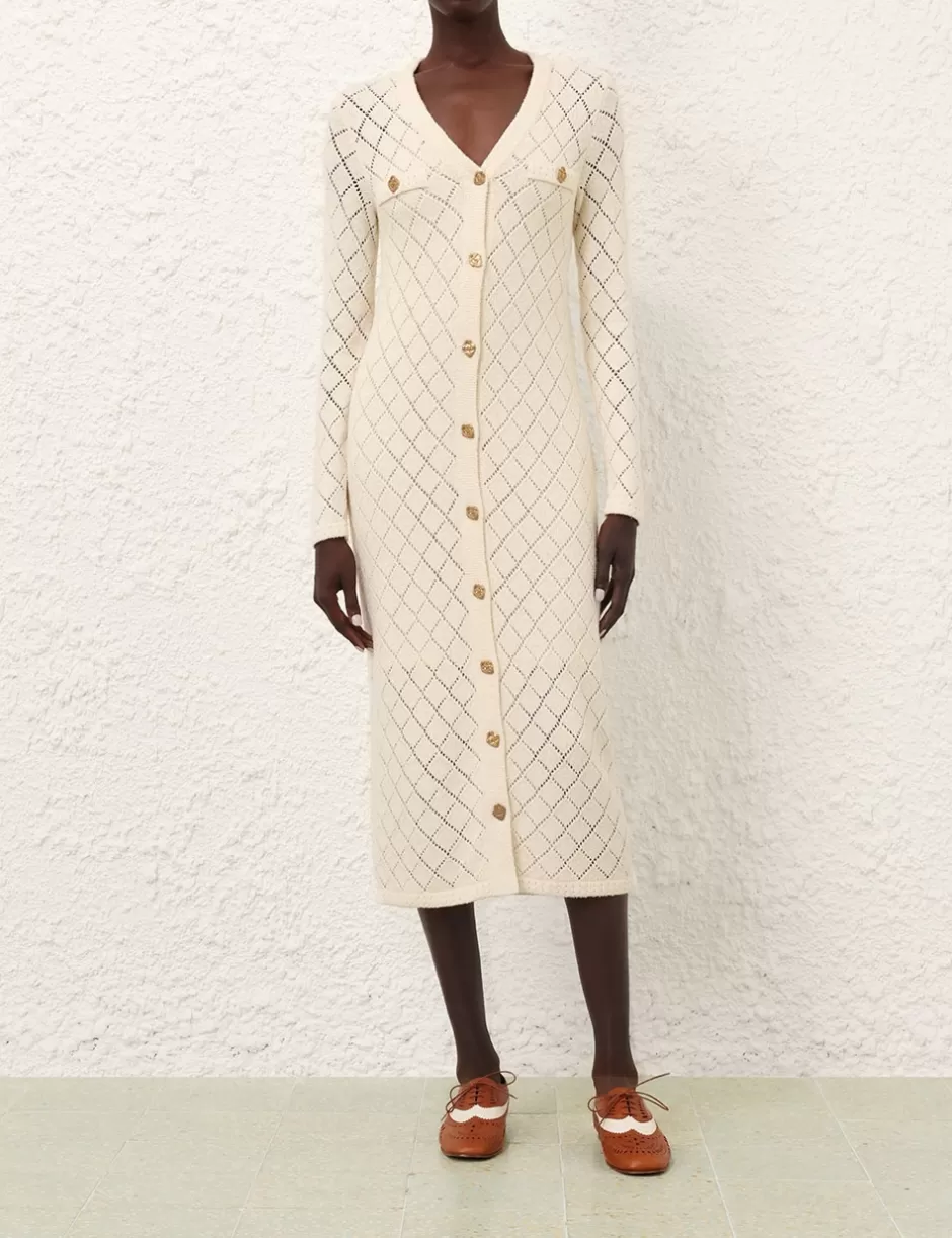 ZIMMERMANN Clothing | Dresses<Crush Pointelle Midi Dress Cream