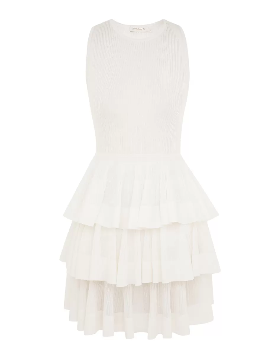 ZIMMERMANN Clothing | Dresses<Crush Ruffled Mini Dress Cream