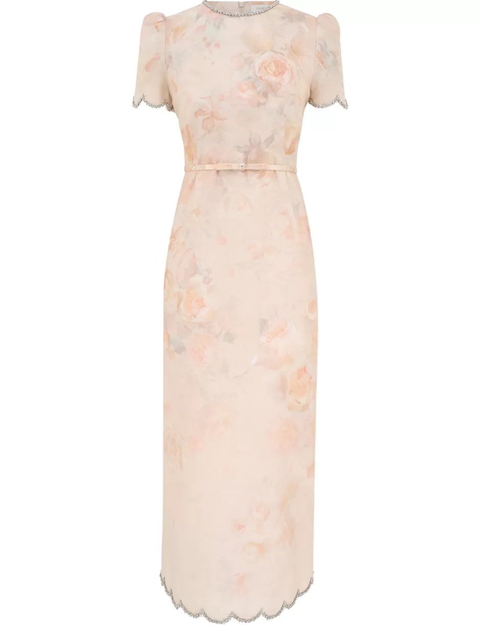 ZIMMERMANN Clothing | Dresses<Crush Scalloped Midi Dress Ciara Floral